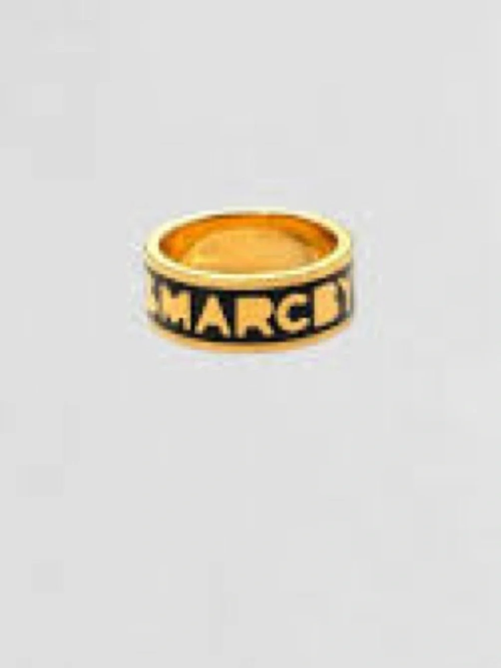 Marc by Marc Jacobs Gold and Black Logo Band Ring NWT Retail:$58 Size 6